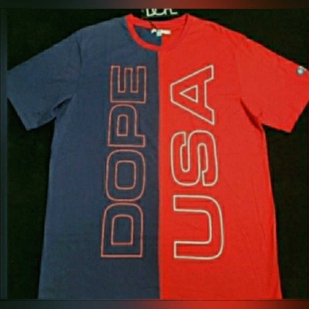 🔥DOPE Elongated Graphic Color Block Split Tee🔥